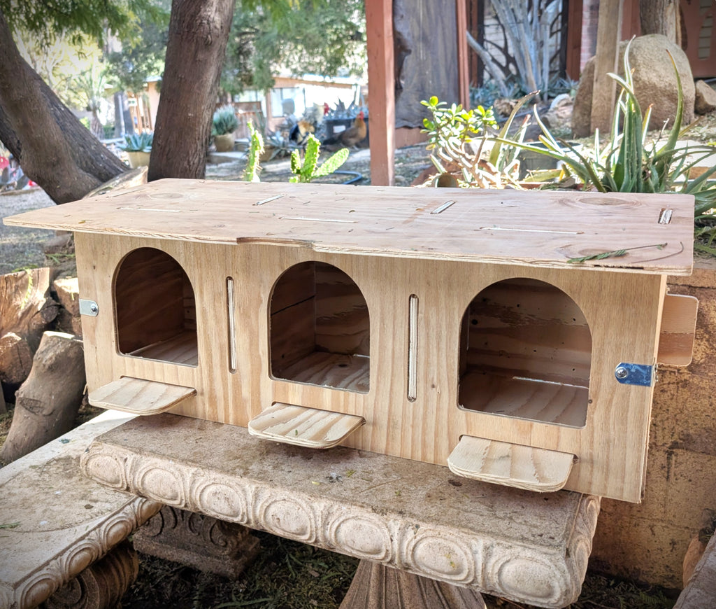 3-Hole Slant Roof Pigeon Nesting Box Kit
