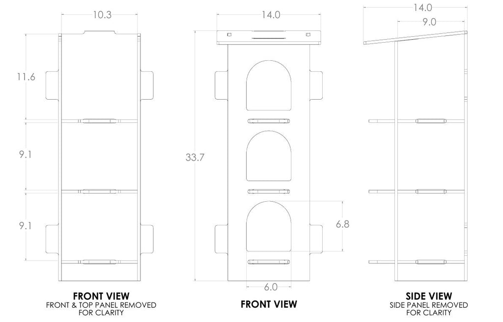 3-Hole Vertical Pigeon Nesting Box Kit