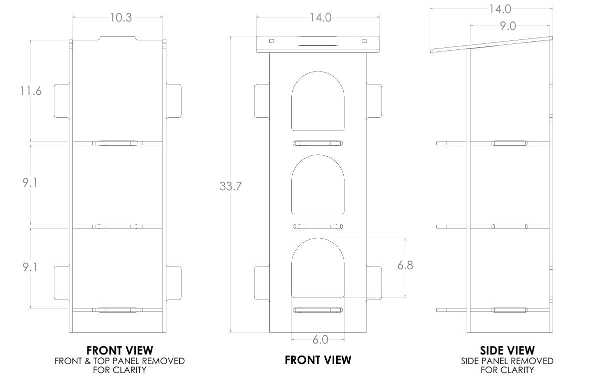 3-Hole Vertical Pigeon Nesting Box Kit
