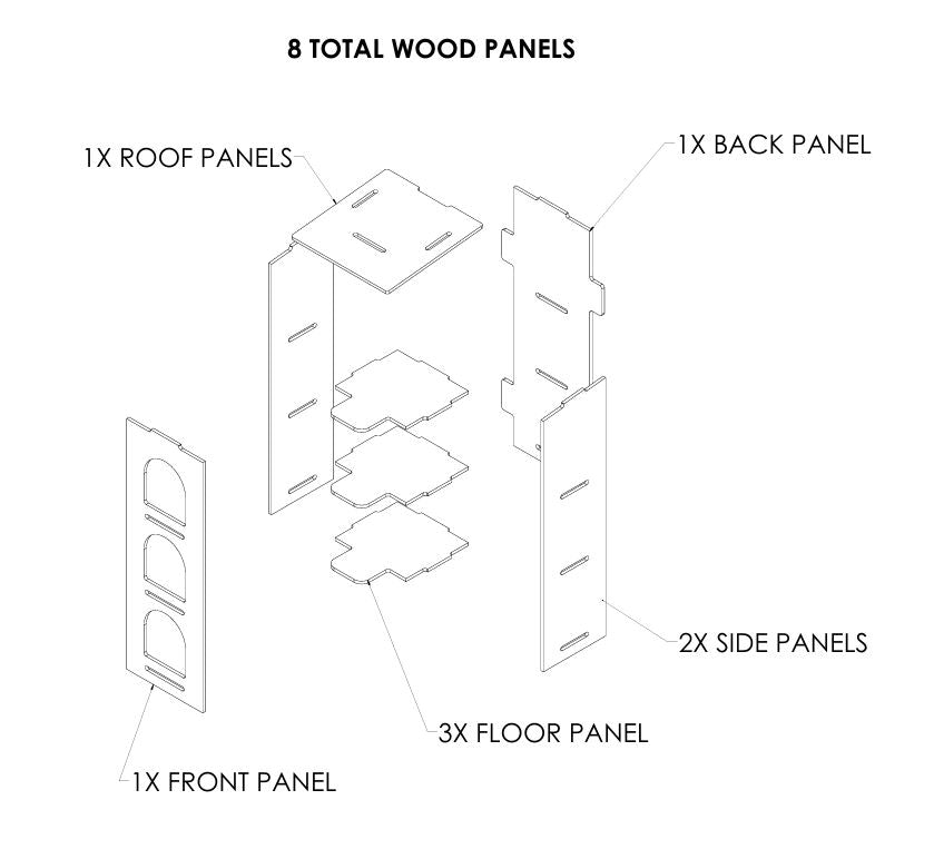 3-Hole Vertical Pigeon Nesting Box Kit