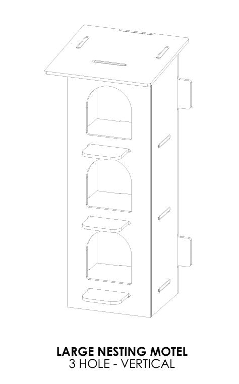 3-Hole Vertical Pigeon Nesting Box Kit