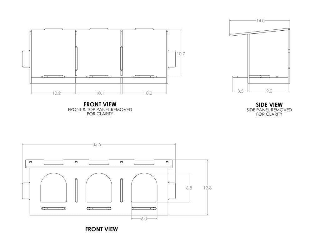 3-Hole Slant Roof Pigeon Nesting Box Kit