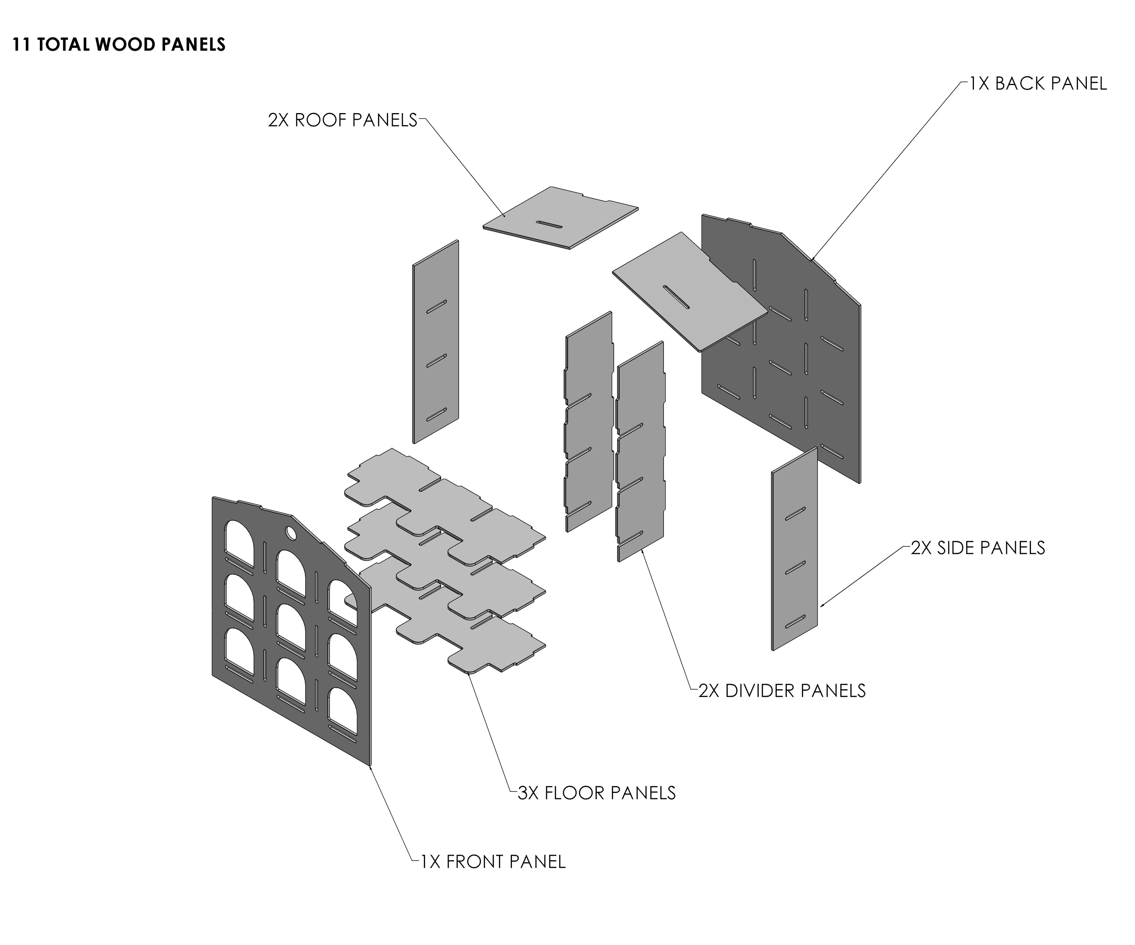 9-hole gable roof pigeon nesting box, full loft box view