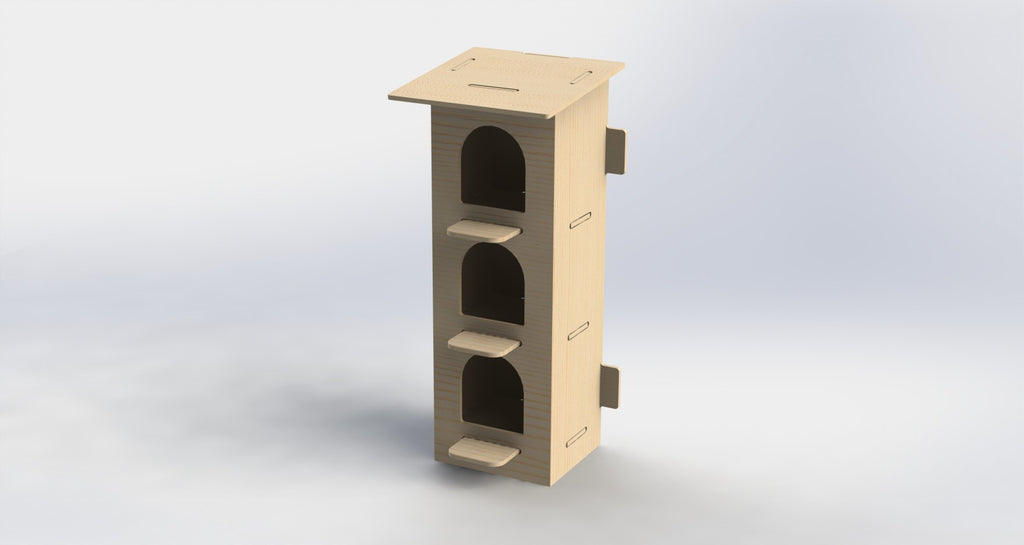 3-Hole Vertical Pigeon Nesting Box Kit