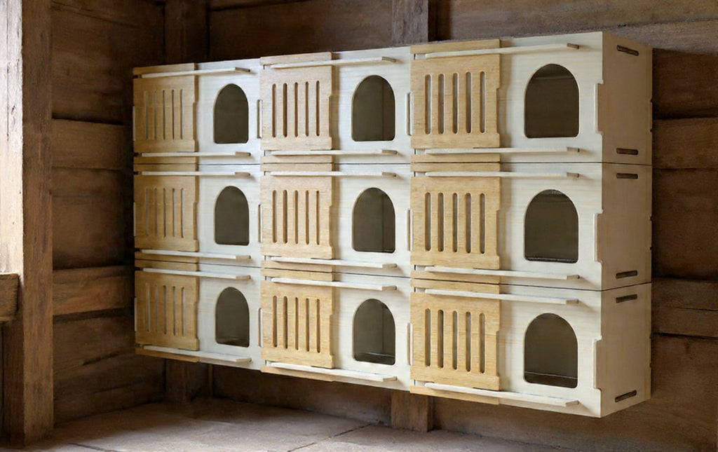 Pigeon Nesting House kit - 1 Hole with door- Slant Roof
