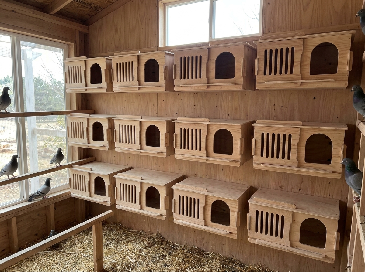 Pigeon Nesting House kit - 1 Hole with door- Slant Roof