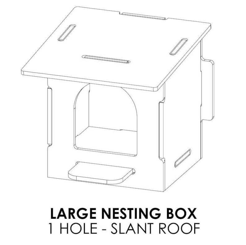 Flat-pack nesting box kit panels before assembly