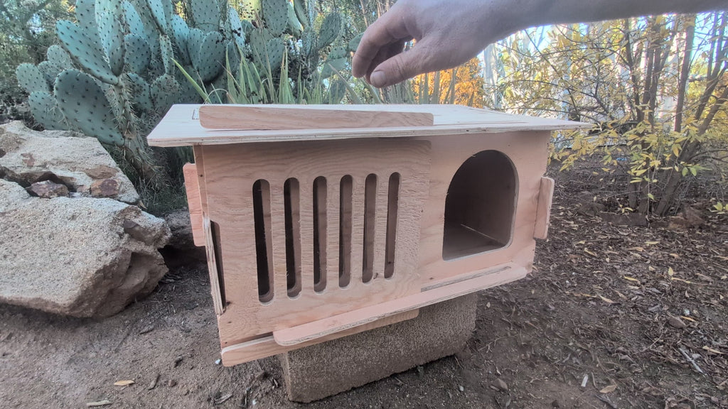 Pigeon Nesting House kit - 1 Hole with door- Slant Roof
